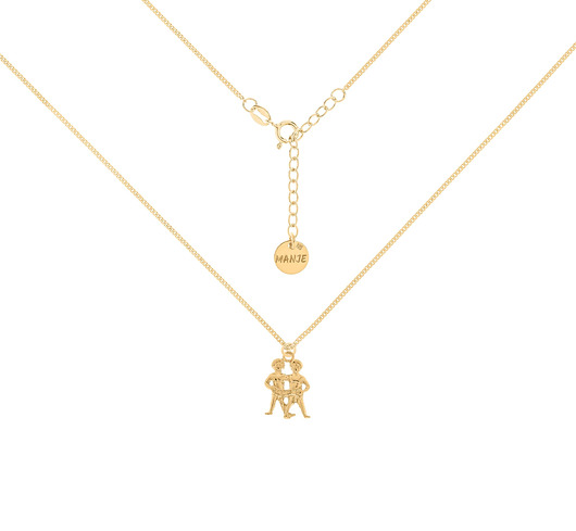chokery Pozłacany choker pancerka ze znakiem zodiaku Bliźnięta