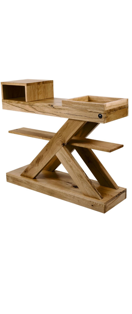 regały i półki Konsola Dębowa Loft Drewno Lite 100  cm  SKD-270