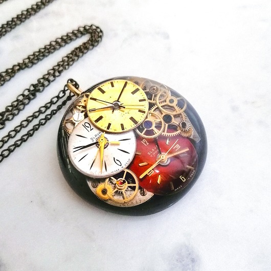 PRECIOUS TIME VII - NASZYJNIK STEAMPUNK - Unikat DROBINY CZASU