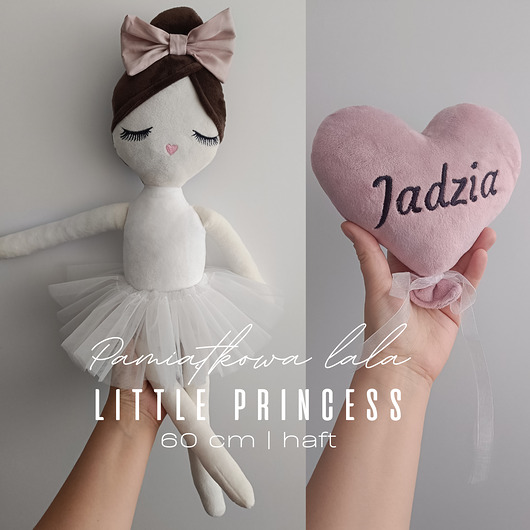 lalki Lalka Little Princess 60 cm -pamiątka narodzin, urodzin  haft