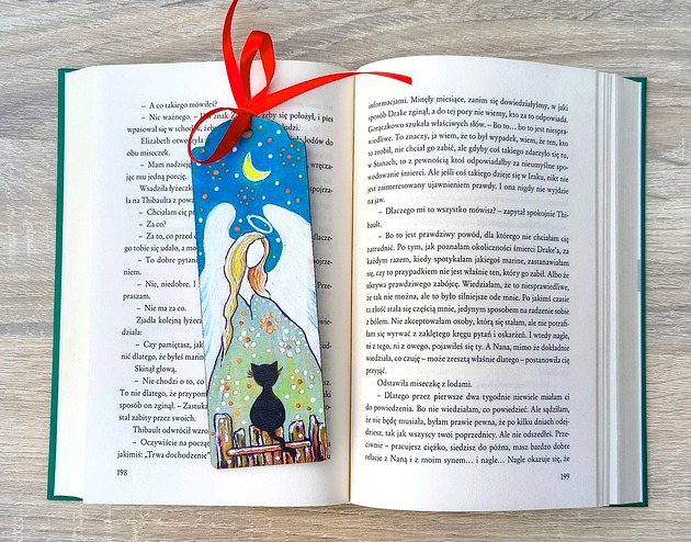 zakładki do książek Zakładka do książki Pod skrzydłami anioła