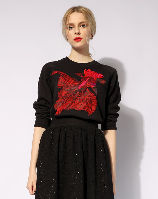 bluza bez kaptura damska Bluza z rybą