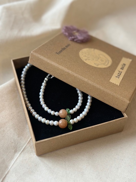 komplet biżuterii Komplet z pereł Peach&pearls