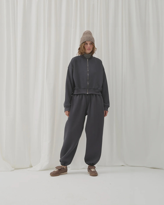 bluza bez kaptura damska Bluza Bomber light antracite na zamek