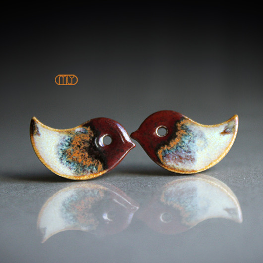 kolczyki ceramiczne Kolczyki ceramiczne Ptaszki