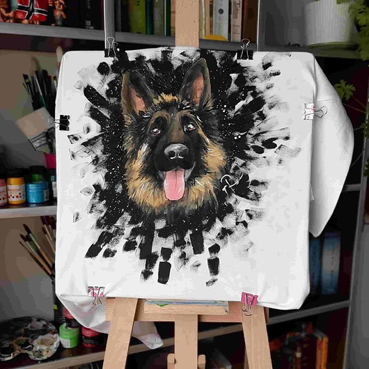 t-shirt damskie Damska koszulka z owczarkiem niemieckim.