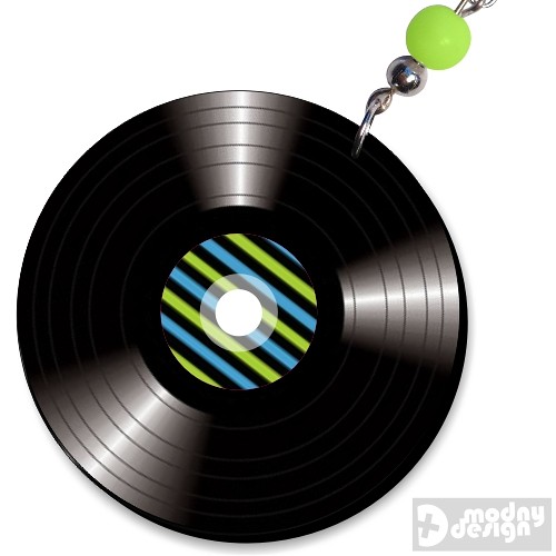 Vinyl Green Blue Stripe Modny Design