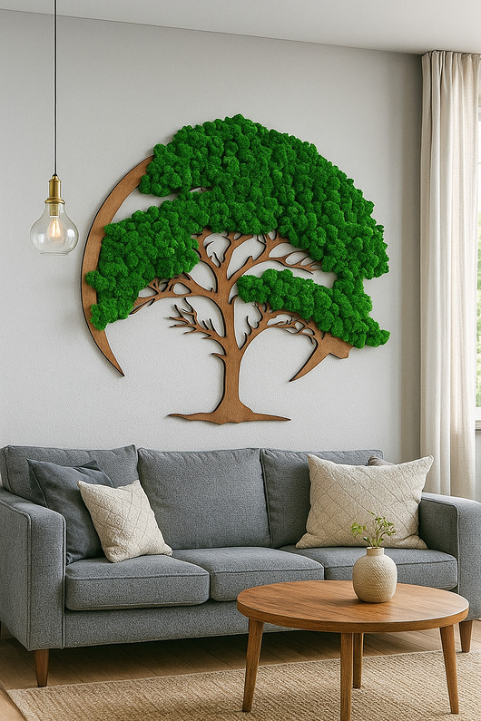dodatki - różne Drzewko bonsai życia mech chrobotek dekoracja obraz