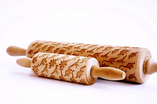 2 DINOZAURY - wałki do wytłaczania ciastek Valek Rolling Pins
