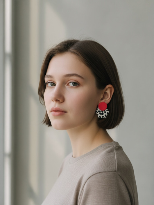 kolczyki z masy plastycznej Kolczyki Heksagony Arbuzo