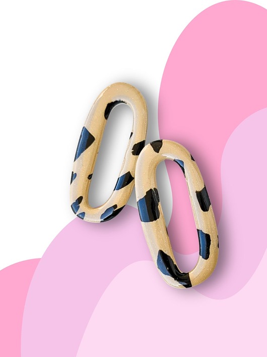 kolczyki z masy plastycznej Loopy kolczyki w PANTERKĘ