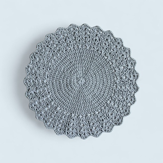 obrusy i serwetki Okrągła serwetka handmade ze sznurka bawełnianego