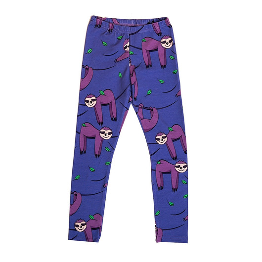 legginsy i getry dla dziewczynki Legginsy Fioletowy Leniwiec