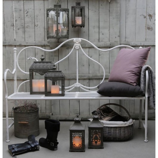 Ławka metalowa biała MIA home