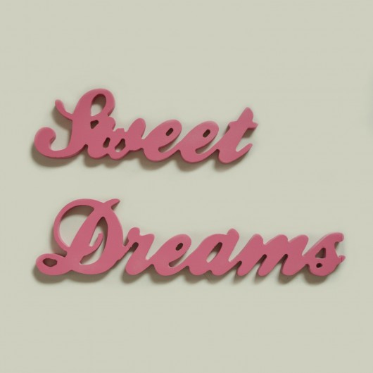 Napis drewniany 3D, SWEET DREAMS, pink Rabose Workshop