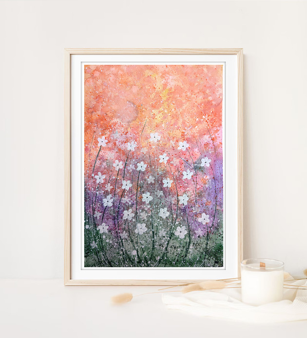 obrazy Oryginalna akwarela.Łąka A4