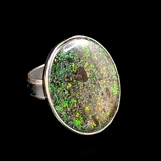 pierścionki srebrne Pierścionek galaktyczny australijski opal matrix