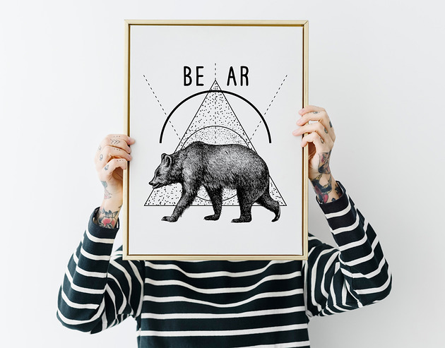 Plakat Geometryczny miś  HOG STUDIO