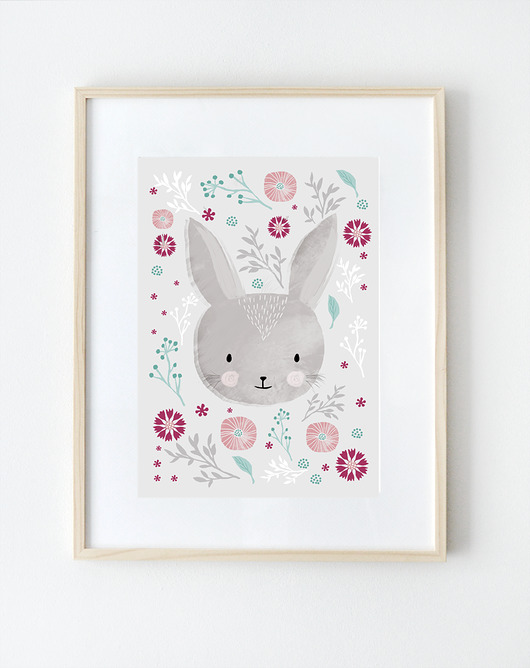 obrazy i plakaty do pokoju dziecięcego Zajączek|ilustracja dla dzieci A4