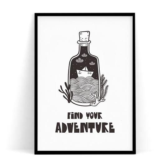 Plakat dziecięcy FIND YOUR ADVENTURE trochę na ścianę