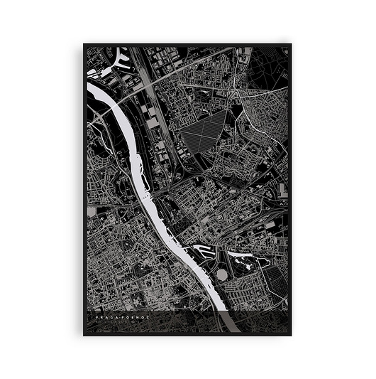 plakaty Plakat Mapa Pragi-Północ, dzielnice Warszawy