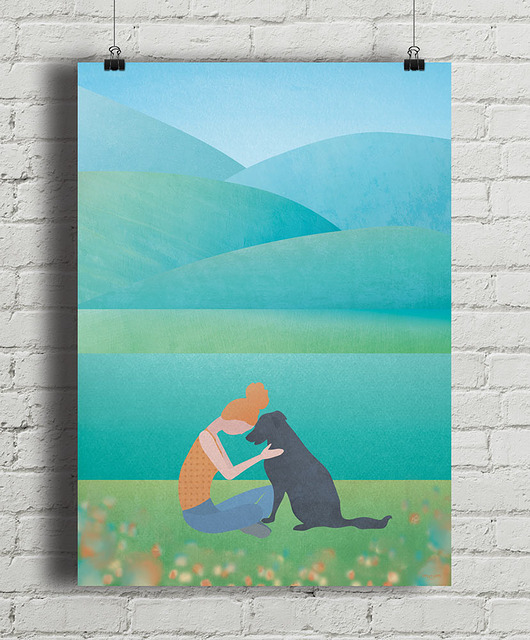 plakaty Plakat - Nad górskim stawem