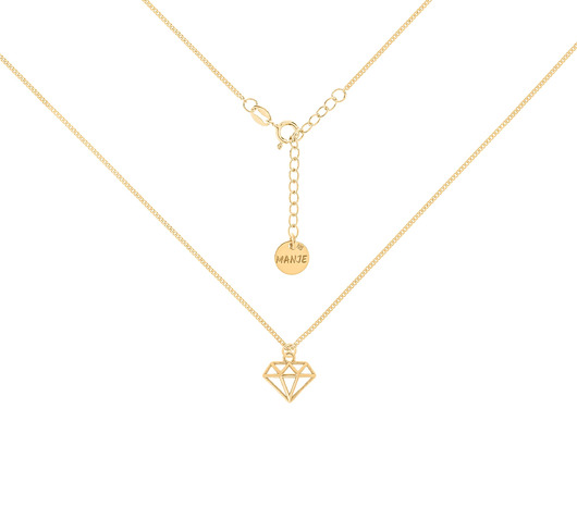 chokery Pozłacany choker pancerka z diamentem