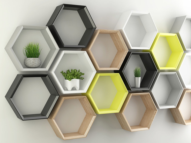 Półka dębowa Hexa(Kolory do wyboru) DEKA Furniture