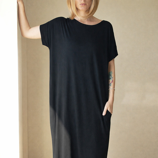 sukienki maxi damskie Sukienka tshirt oversize Czarna