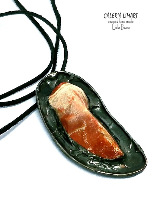 Wisior z jaspisem brekcja. Unikat handmade Galeria Limart