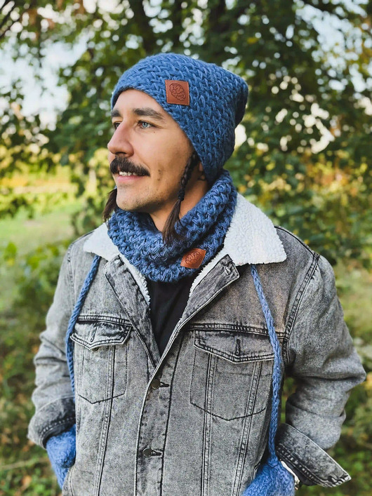 czapki i kapelusze męskie Męska czapka MERINO Explorer Ciemny niebieski