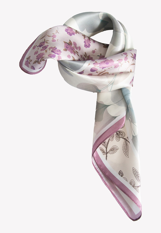 apaszki Różowa apaszka damska w kwiaty  68x68 cm