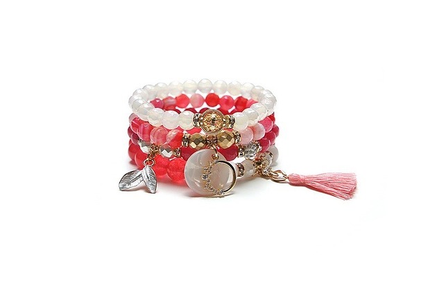 bransoletki z kamieni naturalnych Strawberry sorbet /19-06-23/ set