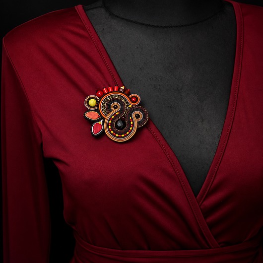 broszki Autumn Garden- broszka soutache