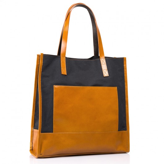 Bawełniano Skórzana Torebka Damska EKOBAG CAMEL CADOaccessories