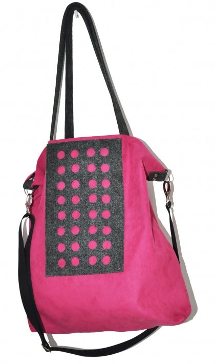 Torba hobo XXL - fuksja, grafit PRACOWNIA 166