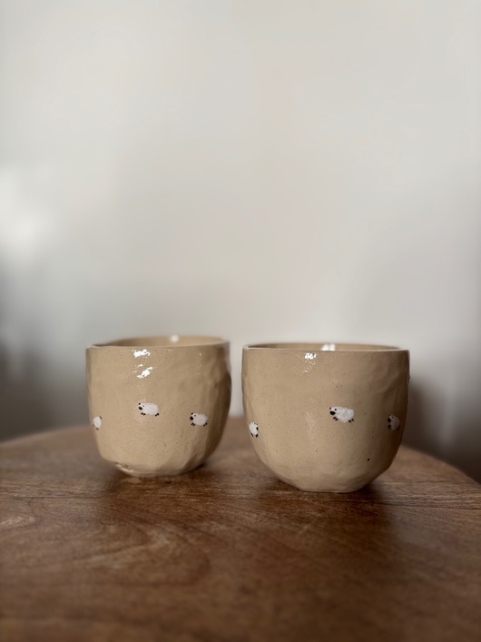 kubki i filiżanki Zestaw 2 Organicznych Ceramicznych Czarek Wabi Sabi Podhale 220 ml