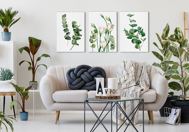 obrazy OBRAZ NA PŁÓTNIE -ROŚLINKI 3 części 50x70cm