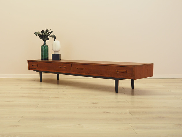 komody Lowboard tekowy, duński design, lata 60, produkcja: Dania