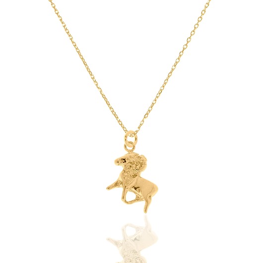 złote naszyjniki Naszyjnik srebrny pozłacany ze znakiem zodiaku Baran