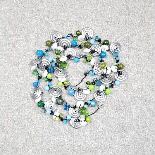 korale 7006 Długi Sznur Koralowy Oceaniczna Limonka