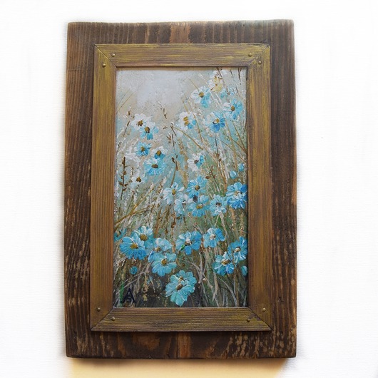 obrazy Łąka - impresja obraz ręcznie malowany na desce /2/