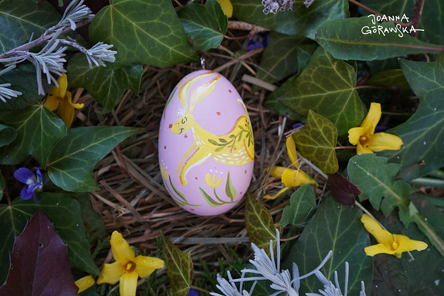 jajka wielkanocne KRÓLIK - pisanka drewniana :)