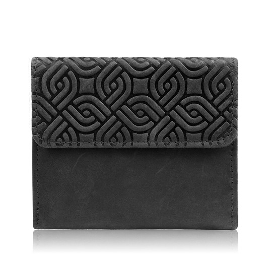 portfele damskie PORTFEL DAMSKI SKÓRZANY VINTAGE CZARNY MAŁY Z OCHRONĄ RFID Paolo Peruzzi