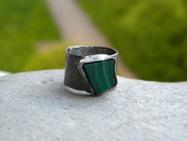 pierścionki - różne Roman Ancient Ring ;)  malachit