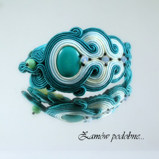 Morska bransoletka sutasz  - z howlitem PiLLow Design