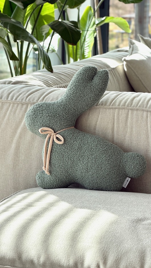 poduszki, poszewki - różne Poduszka zajączek zając boucle szałwiowy