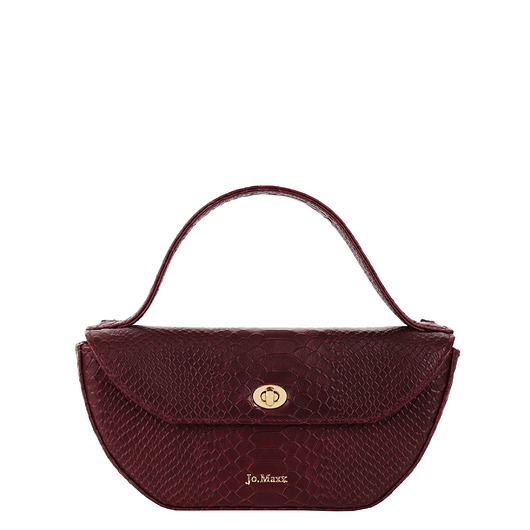 torebki do ręki Torebka skórzana MIA - BURGUNDY SNAKE
