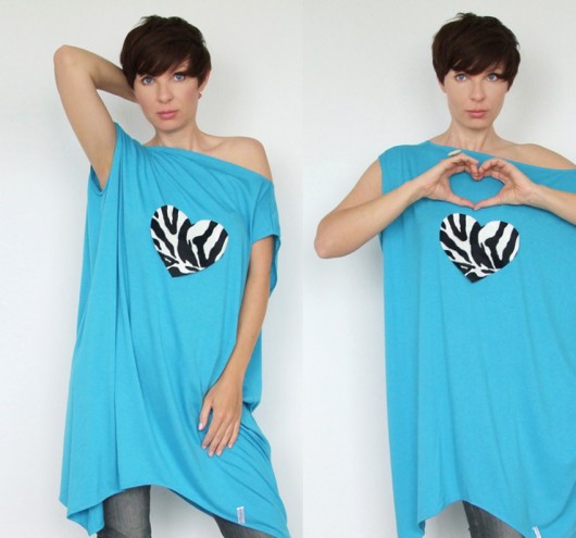 Tunika/ Bluzka/Sukienka Oversize SERCE ZEBRY momo fashion