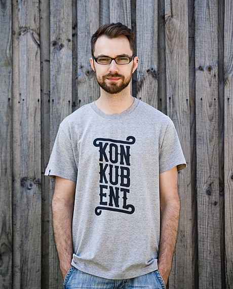 t-shirty męskie T-shirt KONKUBENT (szary)